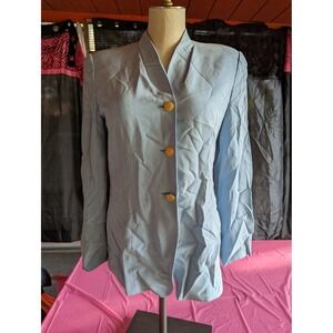 Jones New York blue womens blazer suit jacket size 6 with shoulder pads